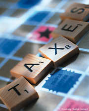 scramble word that spells taxes
